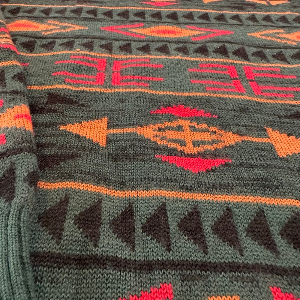 Vintage 1980s Meister Southwest Wool Blend Geometric Sweater - L - Picture 3 of 6